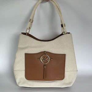 Michael Kors Amy Large Rope Hobo Shoulder Bag - Natural